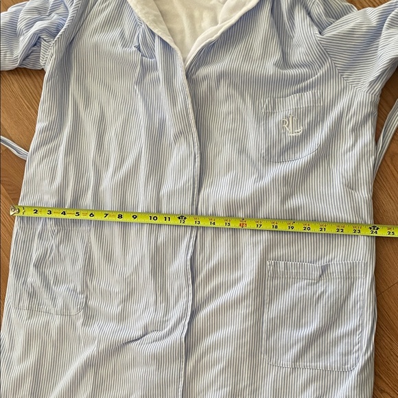 Lauren Ralph Lauren Blue Stripe Terry Robe Belted Cotton Robe Size XL - Picture 10 of 11